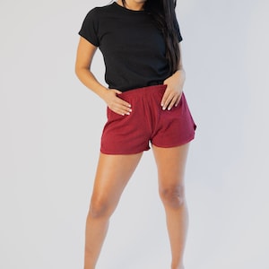 Hemp Jersey Running Shorts for WomenHemp and Organic Cotton Athletic Comfy Shorts, Asatre Hemp Clothing S-XXL Red