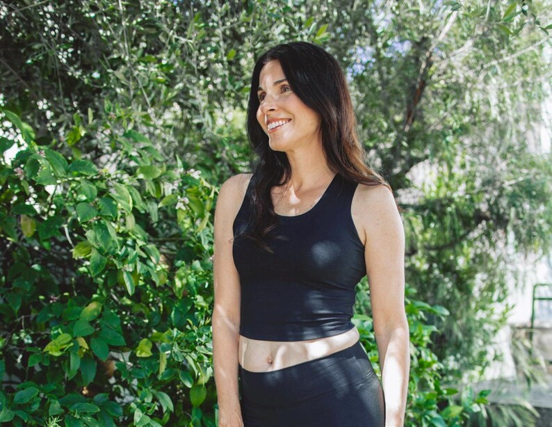 Hemp Yoga Crop Tank • Athletic Sports Bra Alternative•Workout Clothing Natural Fabric Top Design Minimalist Style •Eco Friendly Cotton Blend image 4