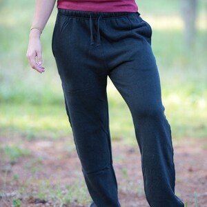 Hemp Sweatpants for Women • Fleece Sweatpants • Organic Cotton Lounge Pants • Eco-Friendly Sustainable Pants, Asatre Black