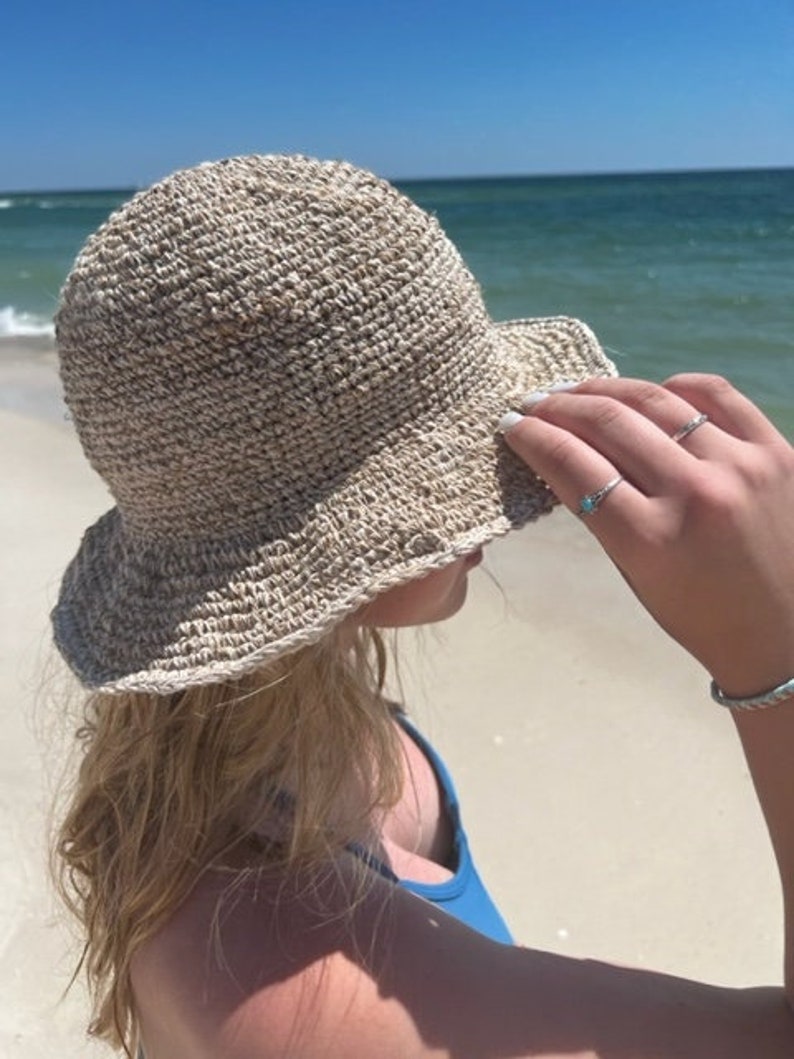 Hemp Hat, Organic Hemp Hat, Crochet Hemp Hat, Handmade Crochet Hat, Unisex Hat, Beach Hat, Natural Hat,Natural Dye Hemp Hat, Hemp Sun Hat Solid