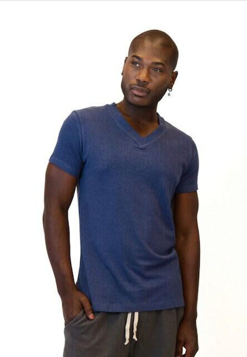 Slim Fit Vneck Hemp Shirt Urban Design Style Men Tee Organic Cotton Material Natural Fiber Clothing Eco Friendly Fashion Sustainable Top Everyday Wear Casual Outfit Modern Look Stylish Appearance Breathable Fabric Comfortable Fit Versatile