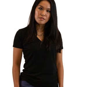 Hemp and Organic Cotton V-neck T-shirt XS to XXL Sizes, Viscose Hemp, image 2