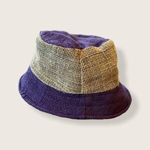 Hemp Bucket Hat Sun Protection Outdoor Wear Hippie Boho Style Festival Fashion Summer Accessory Travel Friendly Beach Cap Lightweight Design Purple