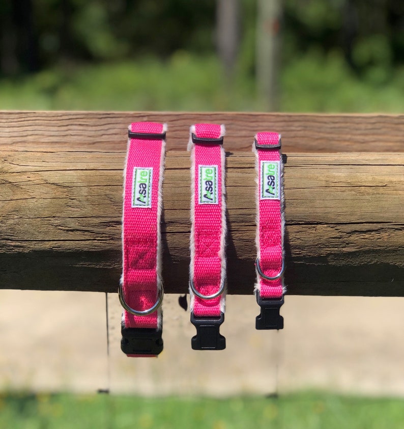 Hemp Dog Collar Red, Blue, Pink, Brown, Beige, Green, Black by Asatre S-XL Pink