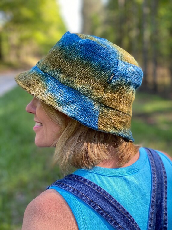 Hemp Blue Tie Dye Bucket Hat Hemp Blue Tie Dye Bucket Hat