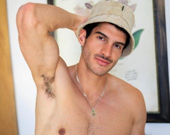 Cappello a secchiello in canapa stile hippie boho da uomo, accessorio estivo boho, cappelli da sole Panama, abbigliamento da festival, ombra per esterni, pesca, protezione, spiaggia