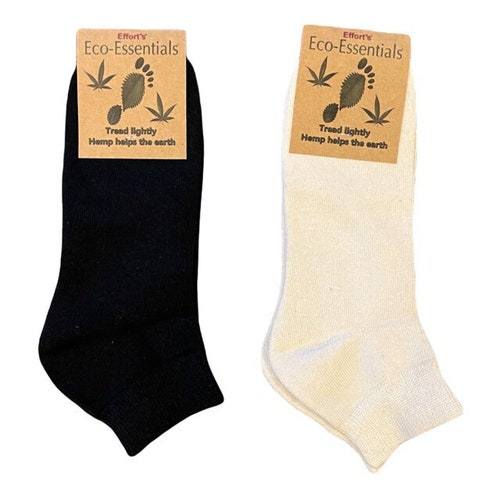 Hemp Ankle Socks for Women • Organic Cotton Blend Sport Socks • Athletic Workout Fitness Footwear
