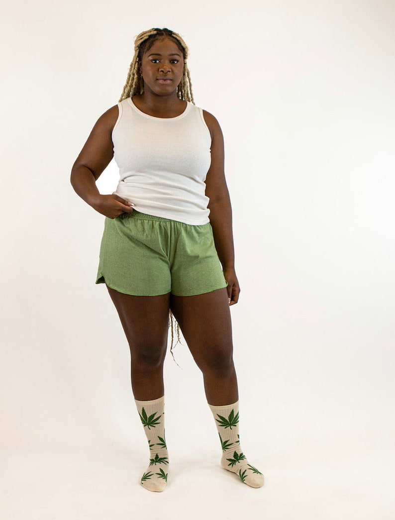 Hemp Jersey Running Shorts for WomenHemp and Organic Cotton Athletic Comfy Shorts, Asatre Hemp Clothing S-XXL Green