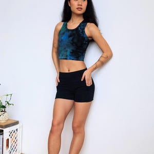 Hemp Yoga Shorts with Pockets • Thick Athletic Hemp Cotton Spandex Shorts • Non Toxic High Waist Workout Shorts • Eco-friendly Activewear image 8