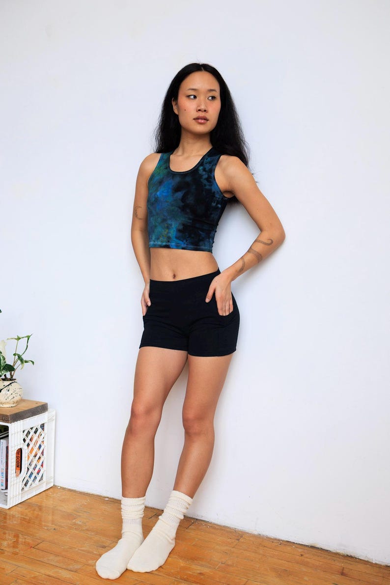 Hemp Yoga Shorts with Pockets • Thick Athletic Hemp Cotton Spandex Shorts • Non Toxic High Waist Workout Shorts • Eco-friendly Activewear image 8