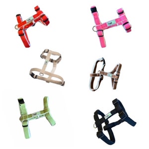 Hemp Dog Harness, Adjustable Pet Harness by Asatre Red, Black, Beige, Brown, Pink or Green image 2