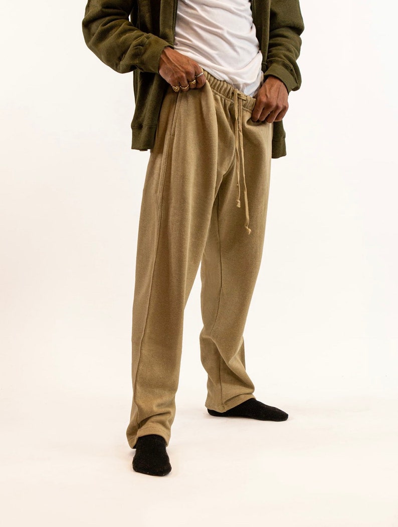 Men's Hemp and Organic Cotton Fleece Sweatpants Slim/Shorter image 5