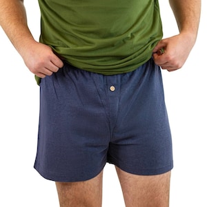 Hemp Boxer Shorts, Eco-friendly Hemp and Organic Cotton Underwear, Men's Boxers by Asatre, Various Colors and Sizes Blue