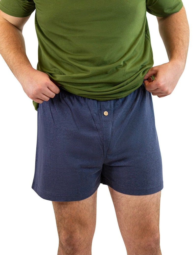 Hanf Boxershorts, umweltfreundliche Unterwäsche aus Hanf und Bio-Baumwolle, Herren-Boxershorts von Asatre, verschiedene Farben und Größen Blue