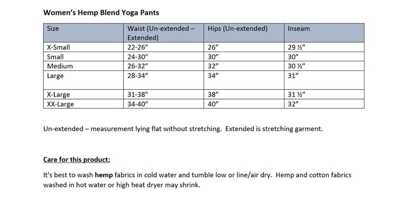 Hemp and Cotton Yoga Pants, Hemp Pants, Eco-friendly Athletic Clothing XS-XXL image 8