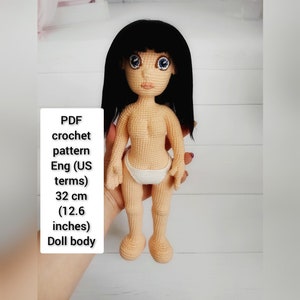 crochet doll pattern, doll body pattern, amigurumi doll tutorial, pdf crochet pattern, kawaii doll pattern, crochet toy pattern