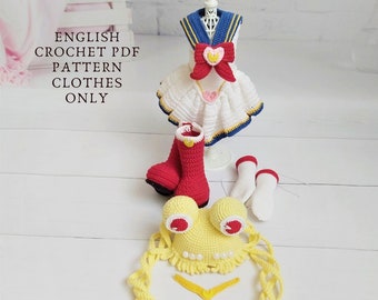 Crochet doll pattern, sailor doll pattern, moon amigurumi doll princess doll pattern, PDF doll amigurumi pattern, anime amigurumi pattern