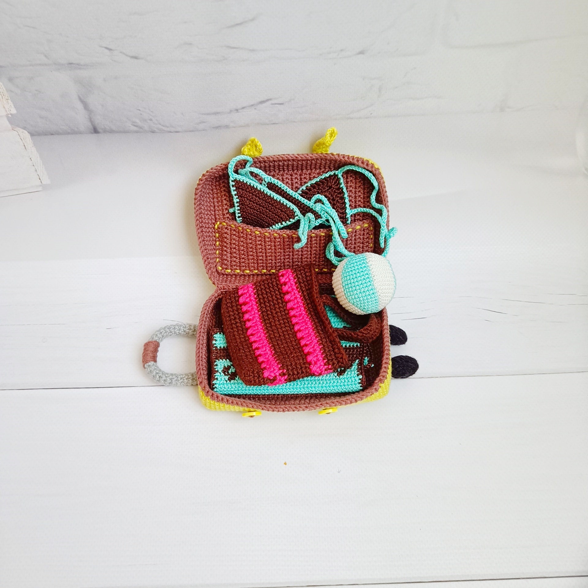 Suitcase for Doll Crochet Pattern, Doll Supplies Amigurumi Pattern ...
