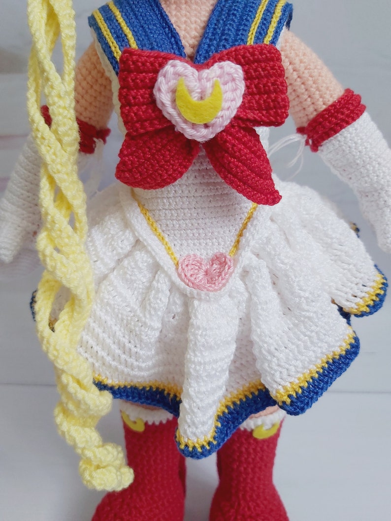 Crochet doll pattern, sailor doll pattern, moon amigurumi doll princess doll pattern, PDF doll amigurumi pattern, anime amigurumi pattern image 4
