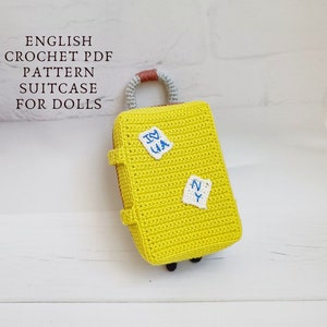 suitcase for doll crochet pattern, doll supplies amigurumi pattern, doll clothes crochet tutorial