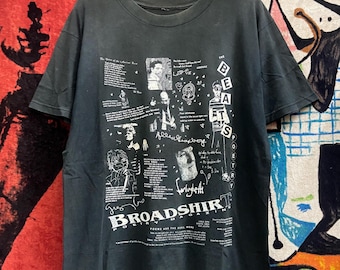 Camiseta vintage de los años 90 de la revista de poesía "Generación Beat", movimiento de subcultura literaria, arte, talla L