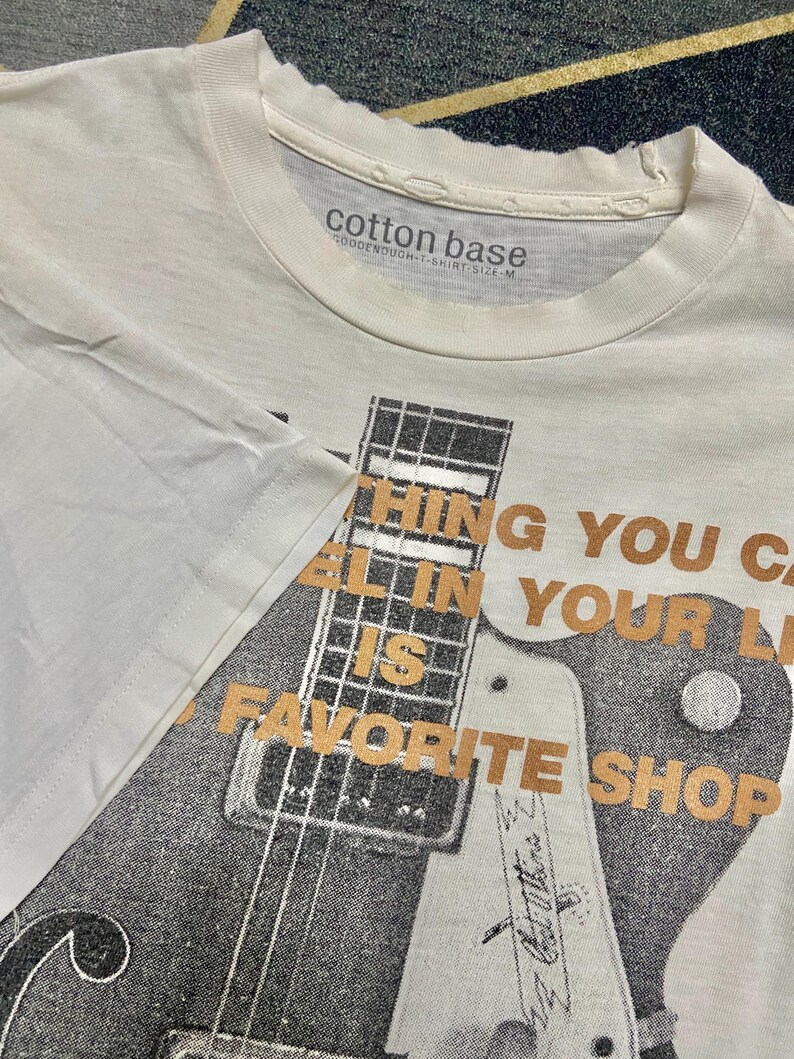 Camiseta vintage OG 2003 Good Enough de Hiroshi Fujiwara con guitarra "Gretsch" y archivo de ropa urbana, talla L imagen 15