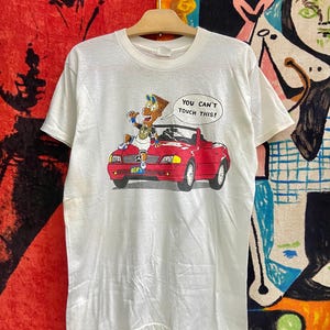 Vintage 80s Bart Simpson &quot;You Cant Touch This&quot; Mercedes Benz Promo Hip Hop Fashion T Shirt / Pop Culture / Vintage Cartoon T Shirt Size M