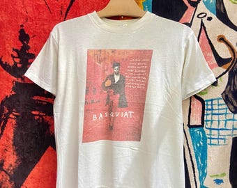 Vintage 90s Jean Michel Basquiat "Basquiat" 1996 Indie Movie Art T Shirt / Modern Art / Pop Culture / Vintage Movie Art T Shirt Size XS