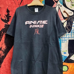 Vintage 00s Fashion Victim &quot;Anime Junkie&quot; Art Manga Graphic T Shirt / Vintage Anime Manga T Shirt Size L