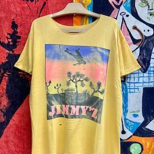 Vintage 80s Distressed Jimmy Z Skateboard Mirror Photoprint Graphic Promo T Shirt / Old Skates / Vintage Streetwear T Shirt Size L