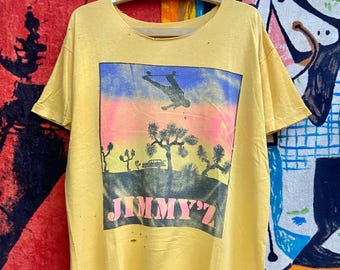 Vintage 80s Distressed Jimmy Z Skateboard Mirror Photoprint Graphic Promo T Shirt / Old Skates / Vintage Streetwear T Shirt Size L