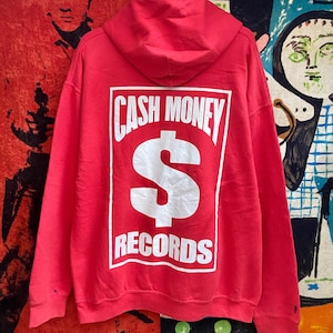 Vintage 90s Cash Money Records Hip Hop Label Records Raptee Hoodie / Classic Hip Hop / Def Jam / Vintage Hip Hop Music T Shirt Size L
