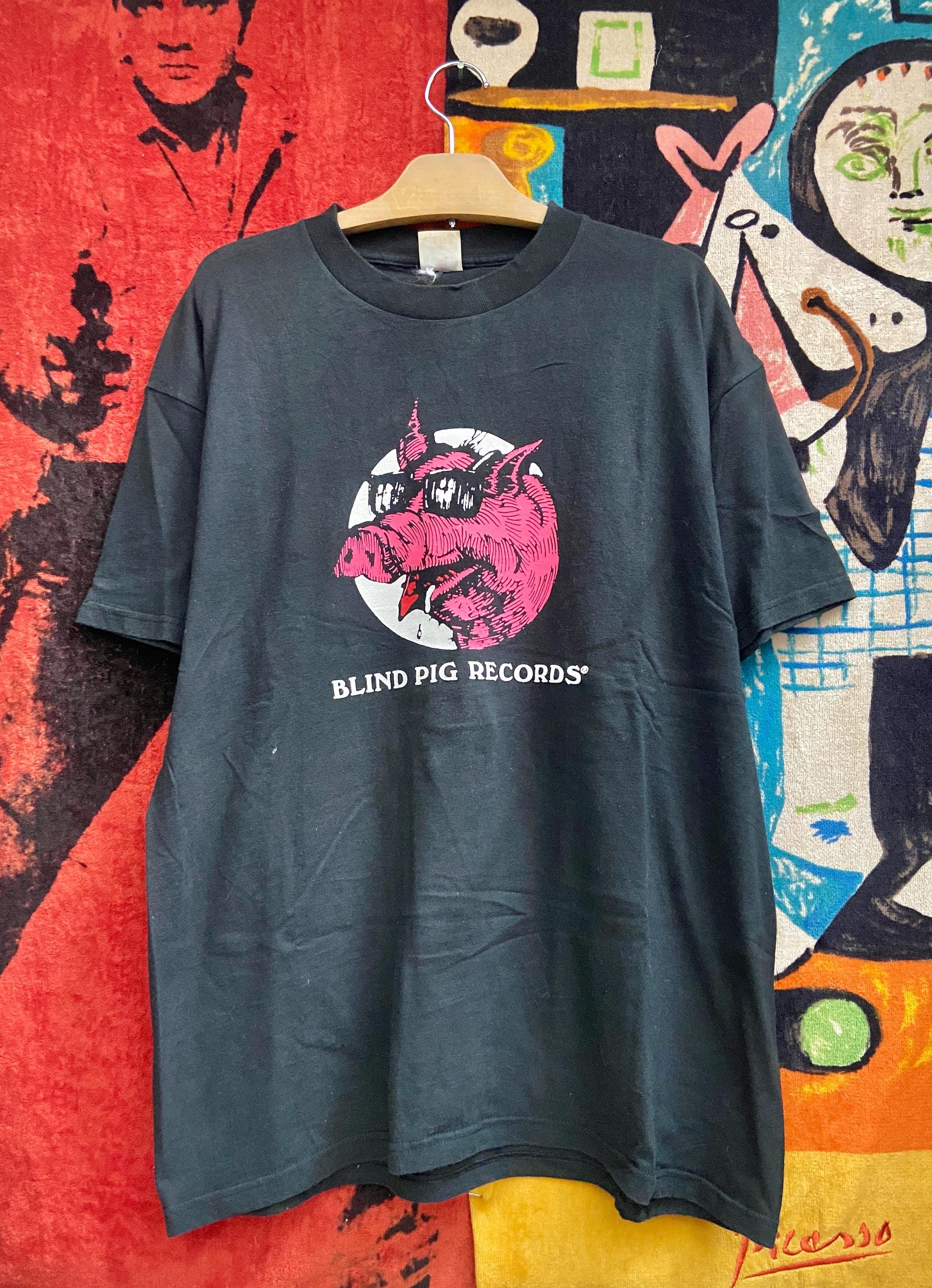 VINTAGE BLIND PIG RECORDS NEW DEADSTOCK T SHIRT BLACK MED