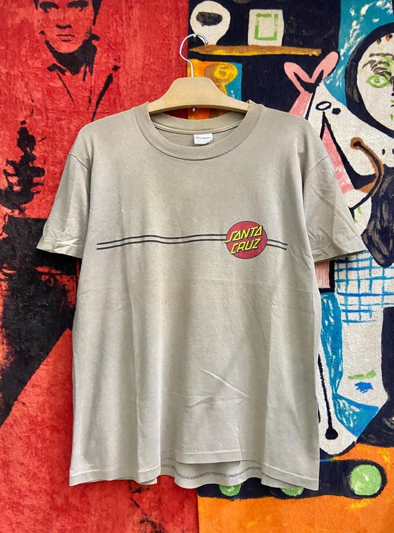 送料無料 80s M SANTACRUZ Tシャツ Stedman ピンドット USA製