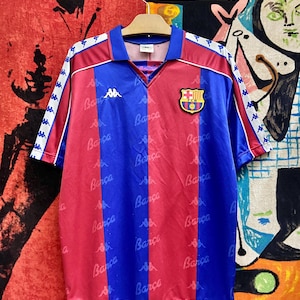 Vintage 90s Barcelona 1993/1994 Season Kappa Era Football Home Jersey / Vintage Football Fashion Jersey Size L