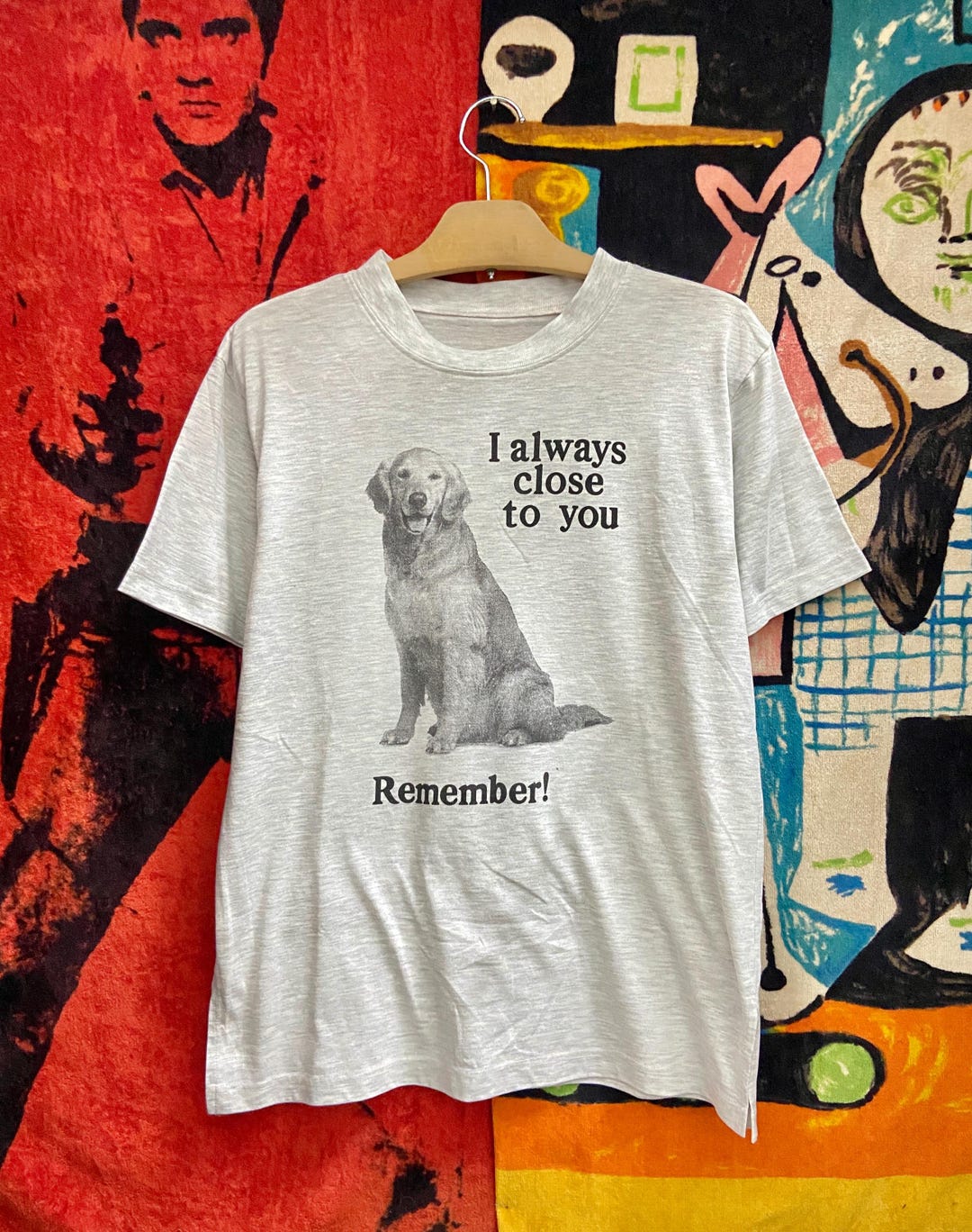 Vintage 90s Golden Retriever Dog Breed Photoprint Puppies Dog Art T ...