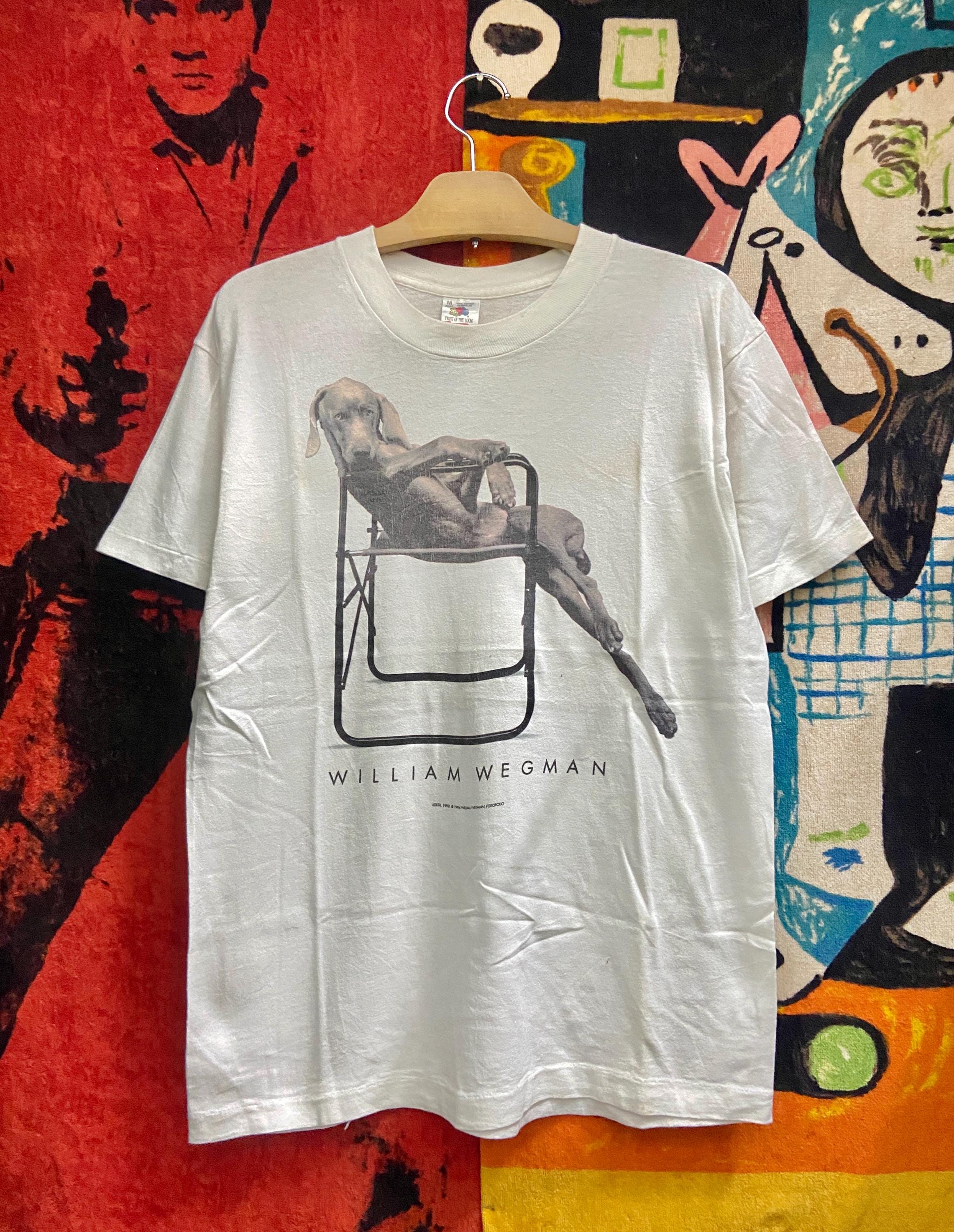 オリジナル90s William Wegman VINTAGE TEE - American Artist 