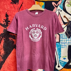 Vintage 80s Champion University Of Harvard Preppy Ivy Style T Shirt / Army Fashion / Japanese Americana Style Streetwear Made In Usa Size M