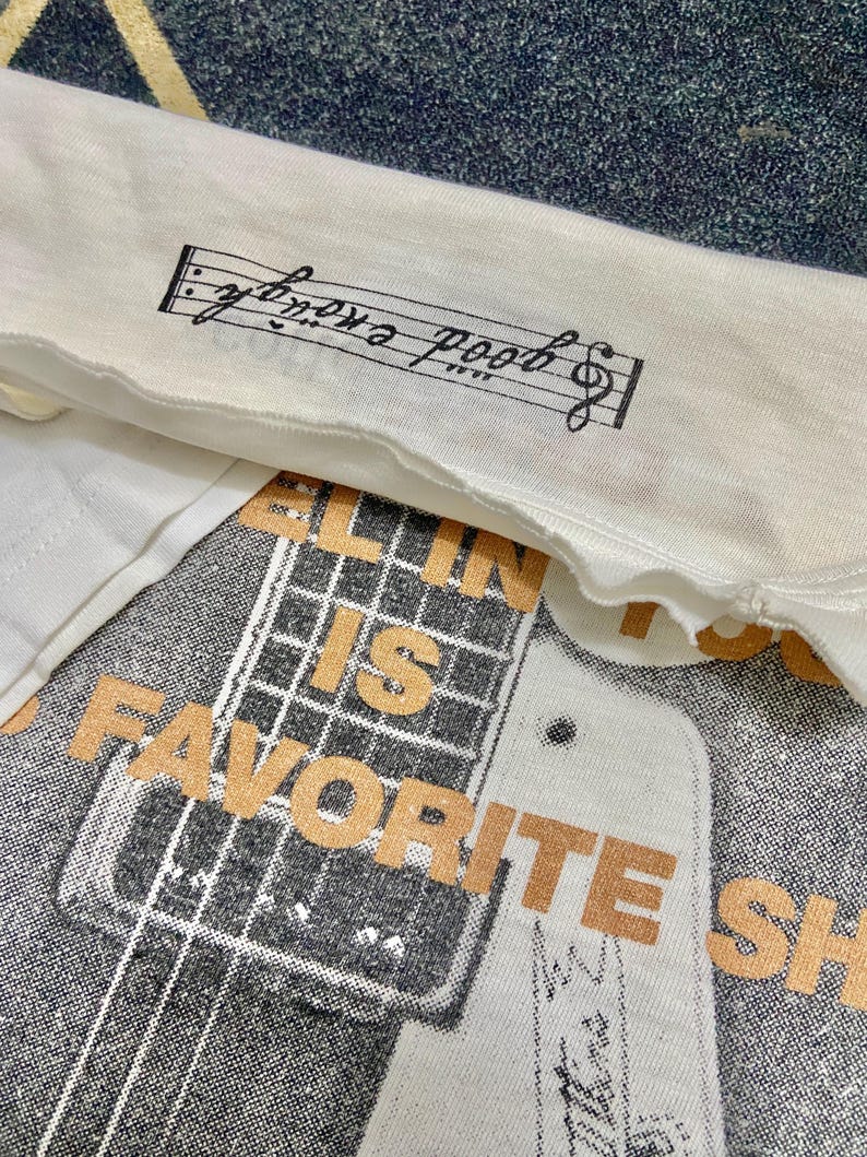 Camiseta vintage OG 2003 Good Enough de Hiroshi Fujiwara con guitarra "Gretsch" y archivo de ropa urbana, talla L imagen 16