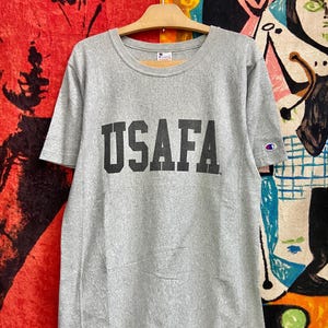 Vintage 90s Champion Reverse Weave USAFA Preppy Ivy Style T Shirt / Army Fashion / Japanese Americana Style Streetwear Made In Usa Size L