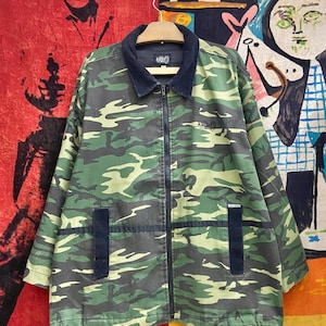 Vintage 90s Rare Eric Haze Streetwear New Yorkers Fashion Skates Camouflage Military Parka Jacket / Vintage Streetwear Fashion Size L
