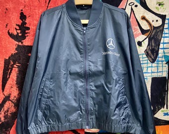 Veste coupe-vent légère Mercedes Benz vintage des années 80 / Culture pop des années 90 / Style automobile vintage, taille M/L