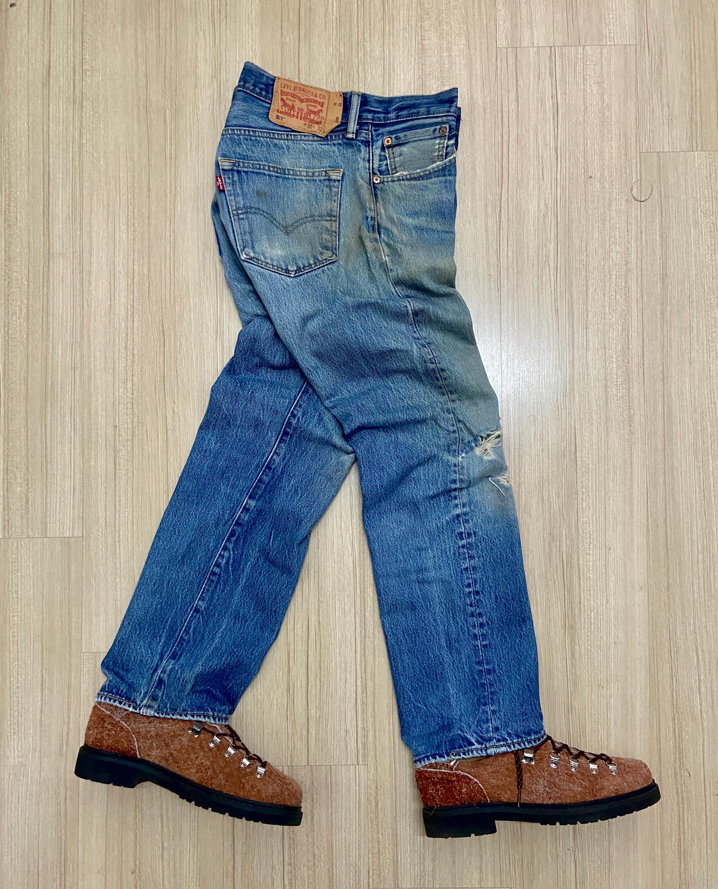 Vintage Levi's 501 Blue Jeans Nicely Faded Distressed Character
