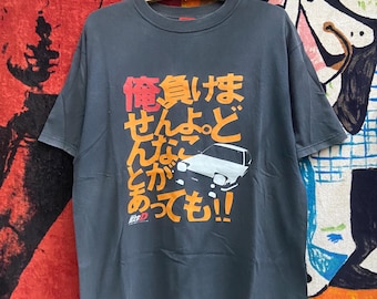 Vintage Initial D Japanese Action Drama Anime Manga Movie T Shirt / Vtg Anime T Shirt Size L
