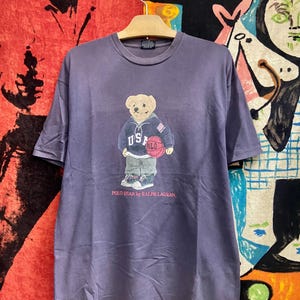 Vintage 90s Polo Bear By Ralph Lauren Iconic Bear Graphic T Shirt / Hip Hop Style / Lo Life /Vintage Polo Ralph Lauren T Shirt L
