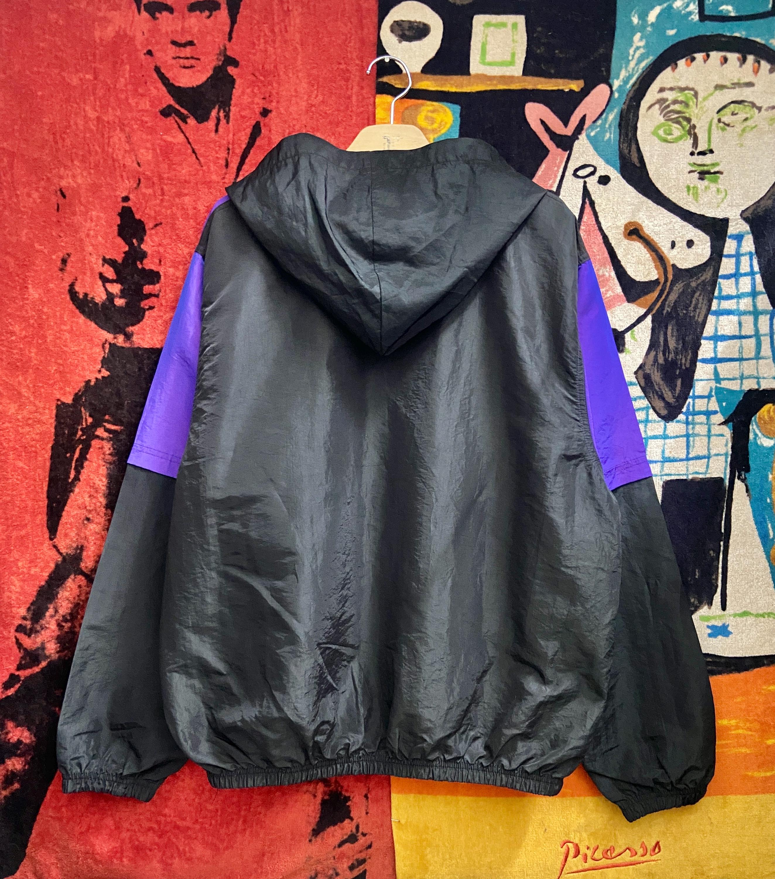 Vintage 90s Surf Style Neon Colour Anorak Half Zip Pull Over