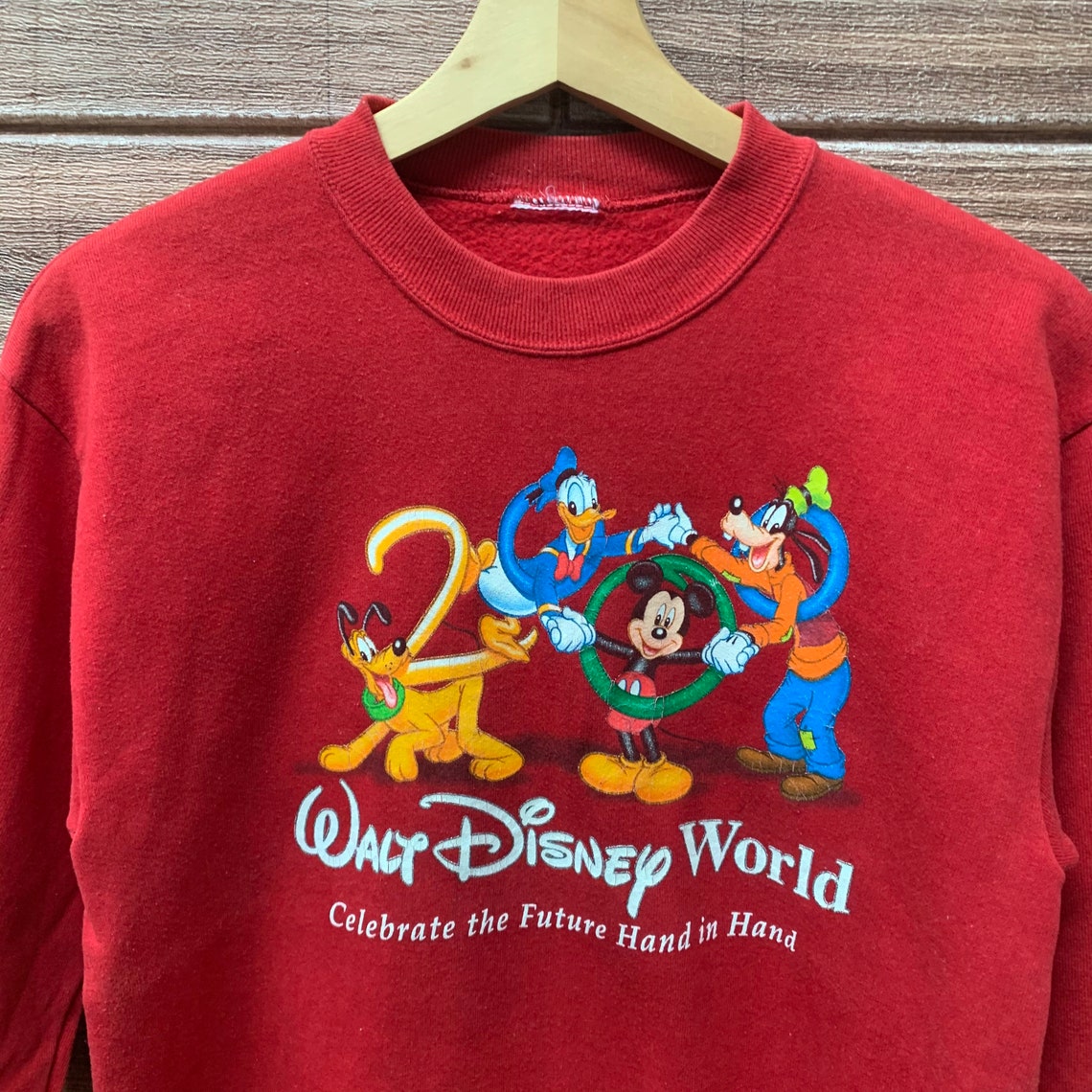 Vtg Sweatshirt Walt Disney World Red Colour Etsy
