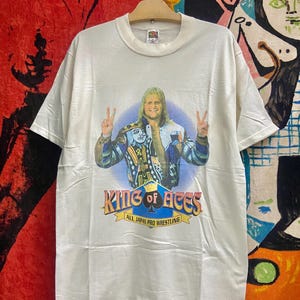 Vintage 90s Johnny Ace King WCW American Wrestling Entertainment Tv Show Promo T Shirt / 90s Kids / Vintage Wrestling T Shirt Size L