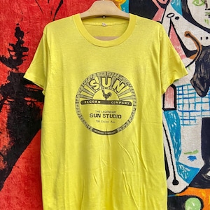 Vintage 80s Sun Studio Records American Rock & Roll Music Label T Shirt / 80s Fashion / Vintage Rock Music T Shirt Size M