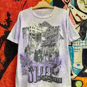 Vintage 90s Punk Art Photoprint Style 70s Slogan Art Fullprint T Shirt / Punk Rock Fashion / Vintage Punk T Shirt Size L